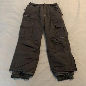 Pulse Ski Snow Pants Jr‎ Boys M Black Insulated Cargo Water Resistant Winter